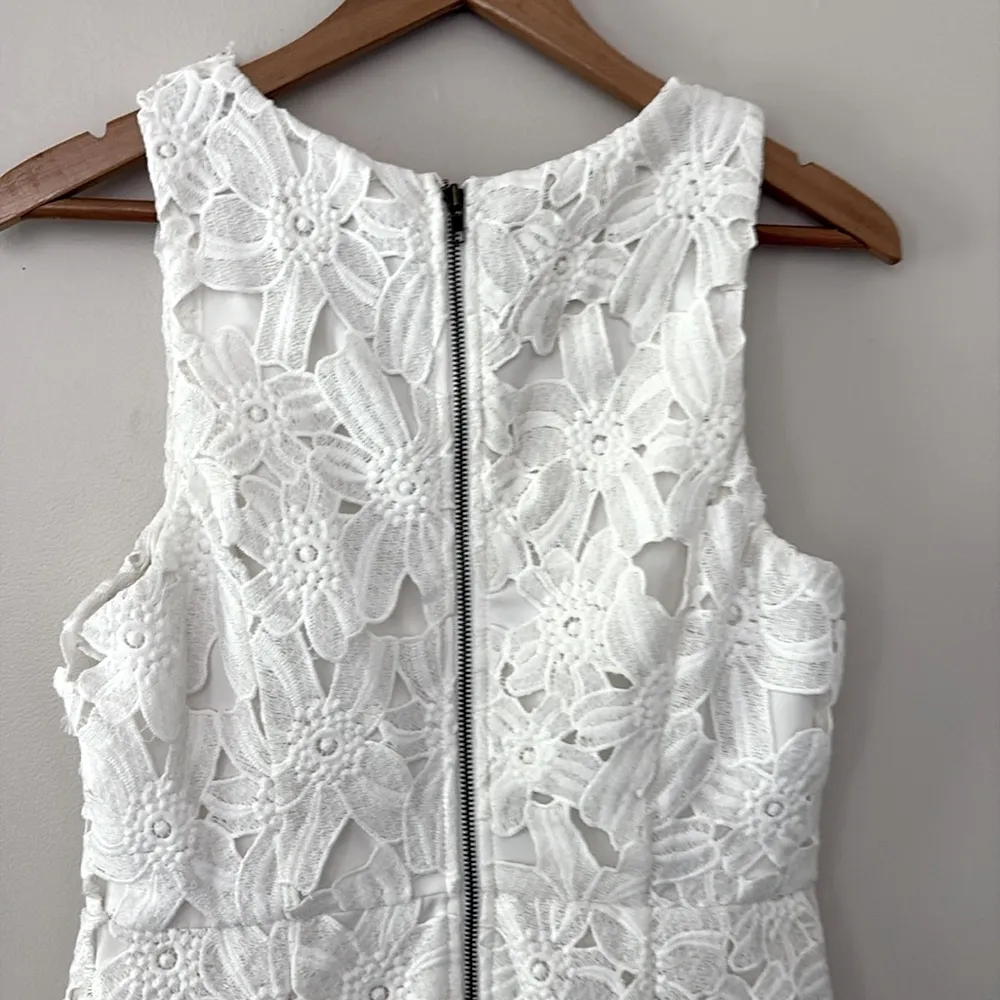 ASTR The Label Tenured Floral Lace Dress Mini Size L White - Image 12