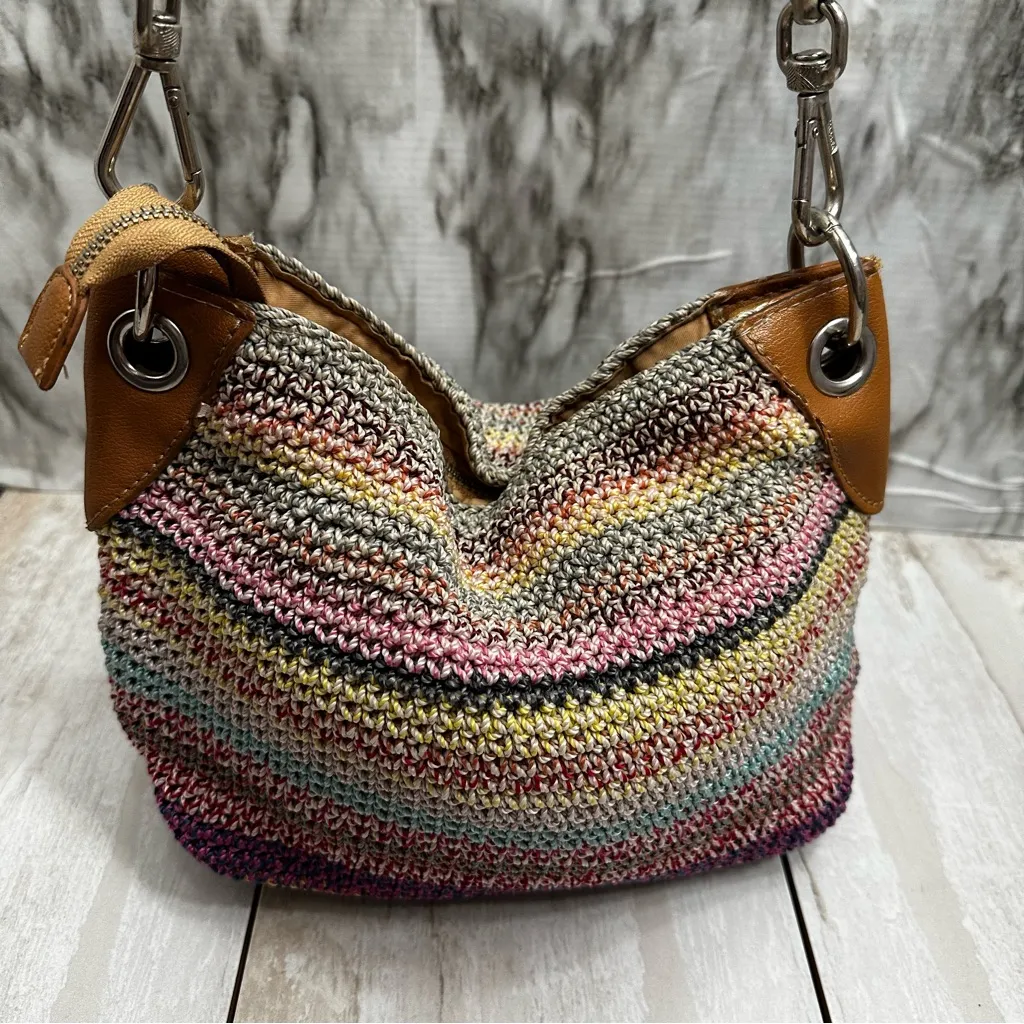 The Sak Multicolor Crochet Shoulder Bag Silver Hardware Y2K Hobo Boho Fairycore - Image 7