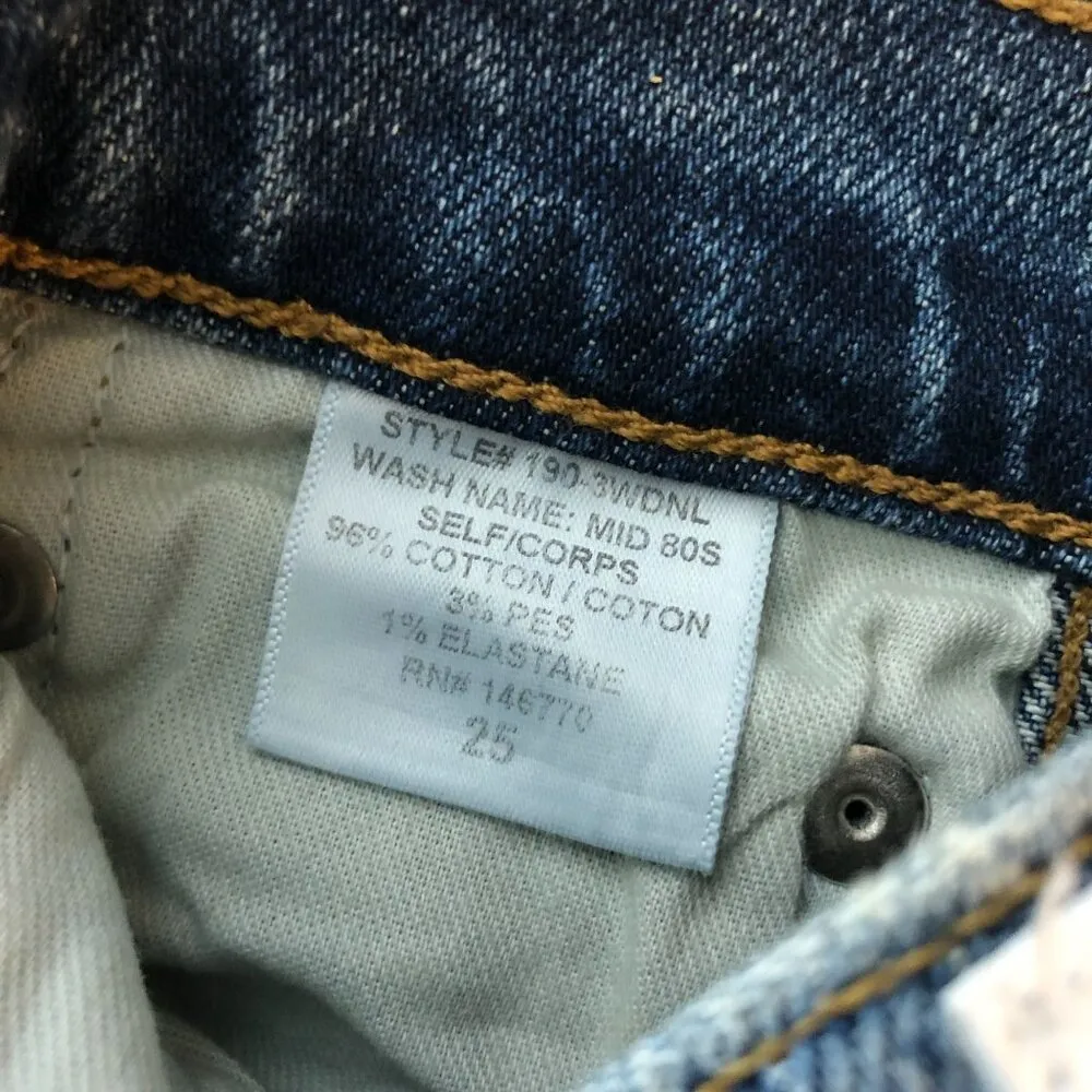 Re/Done Womens Jeans Double Needle Long Stretch Mid 80s Wash Button Fly 25 - Image 7