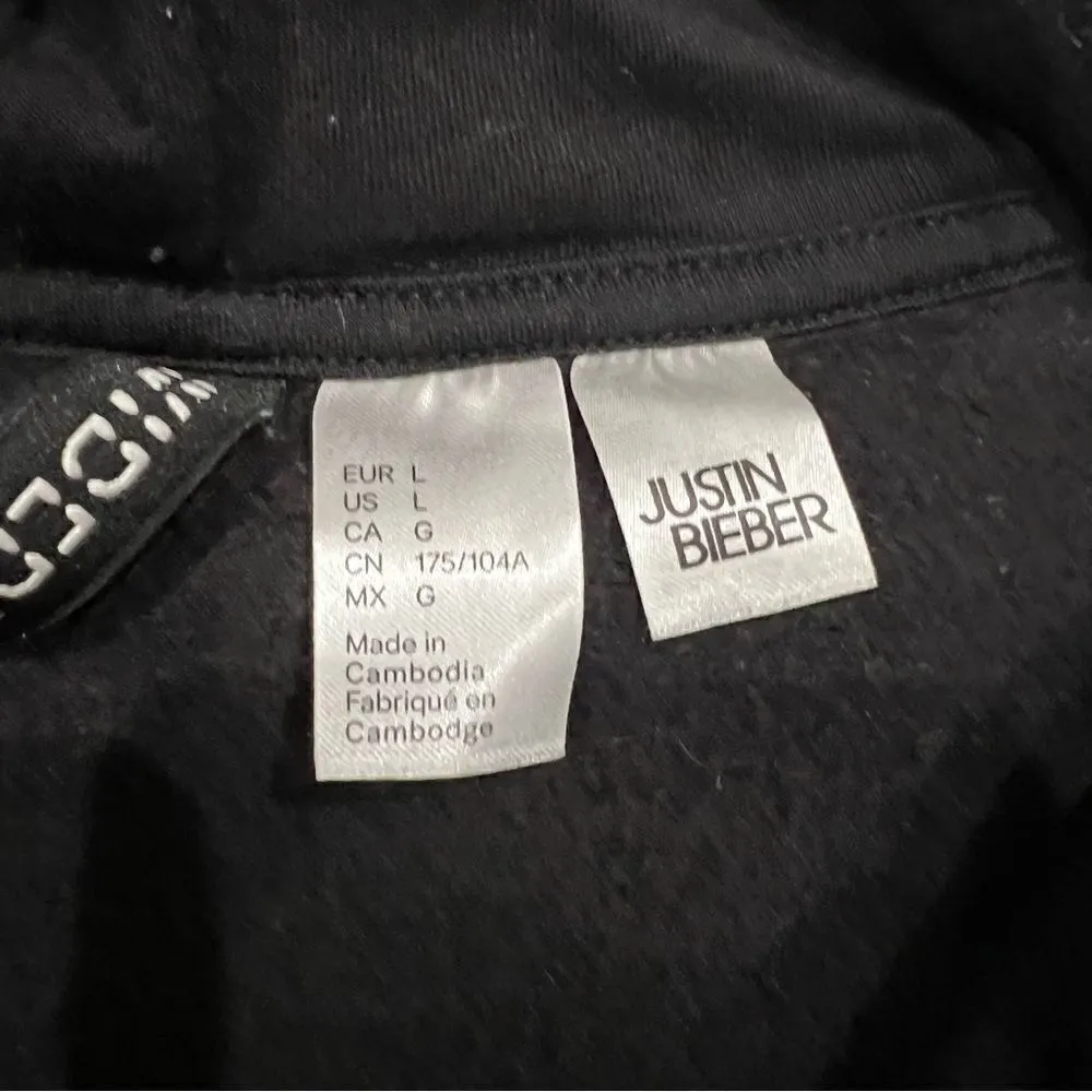 Justin Bieber Purpose Stadium Tour Crop Top Hoodie Women’s Large - Image 5