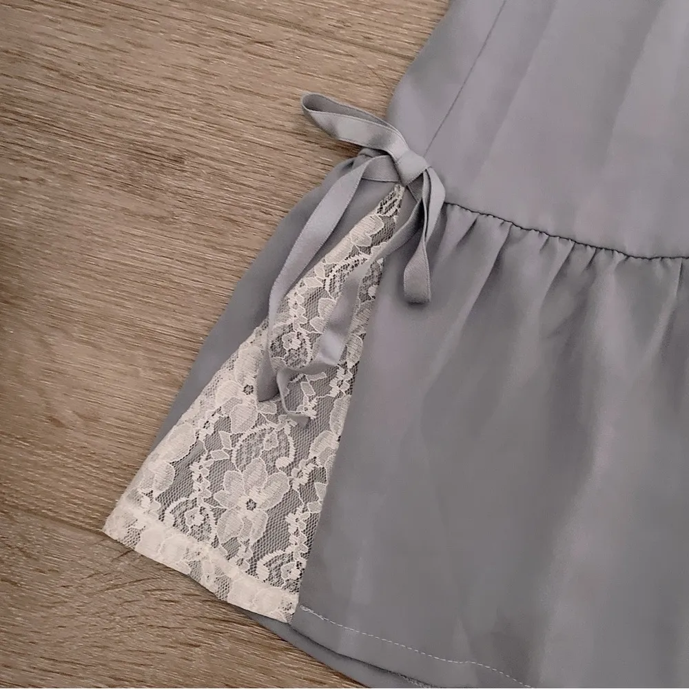 Japanese style girly pastel laces blue top and pants set suit Size M - Image 8