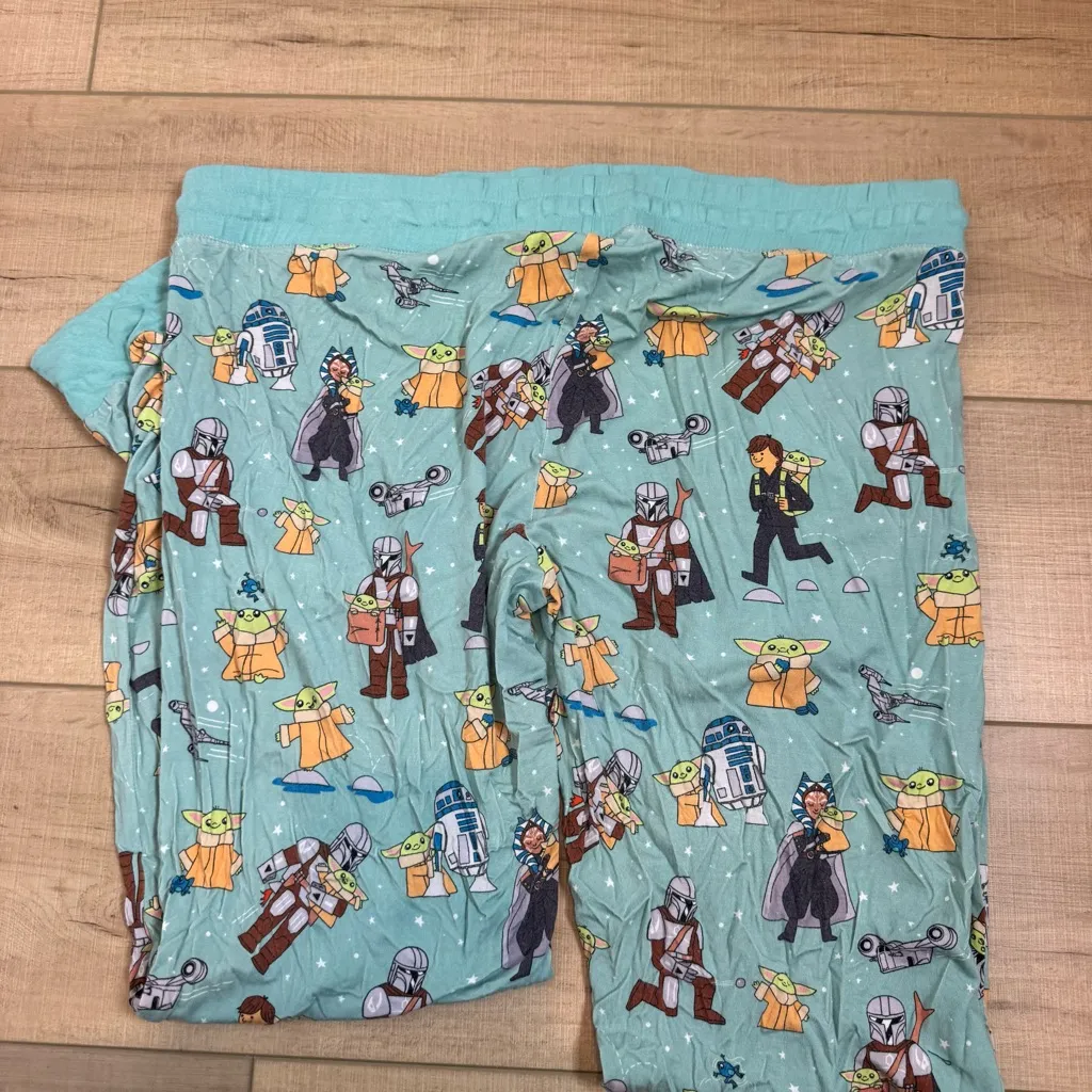 Women’s Little Sleepies Grogu And Friends Star Wars Pajama Pants Size Large Blue - Image 3