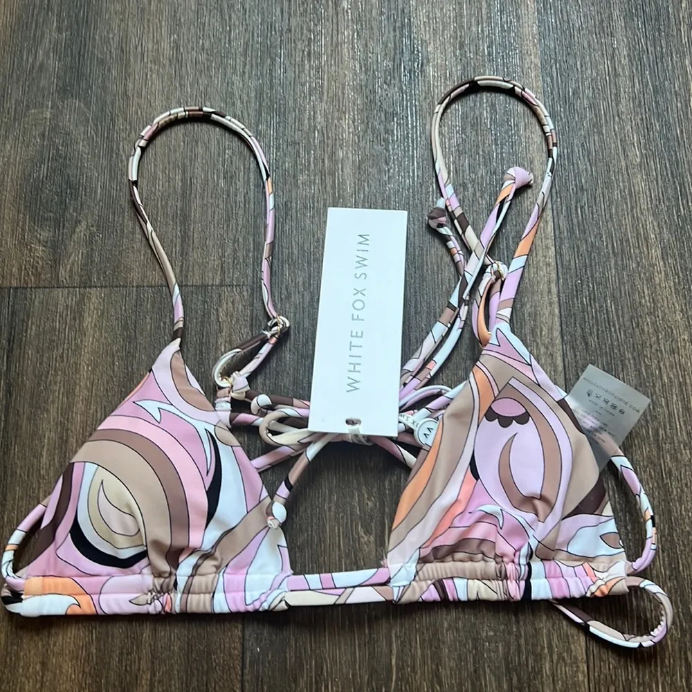 Vacation Mode Bikini Top Geo Print - Image 2