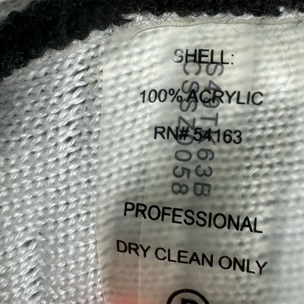 black and white dot knit flattering sweater size large - Image 9