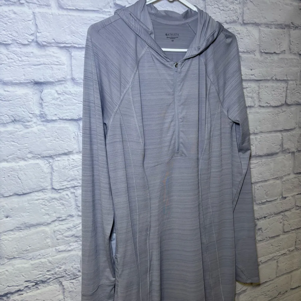 Athleta coverup dress swim coverup Tall Purple Lilac Hooded Long Sleeve Med - Image 6