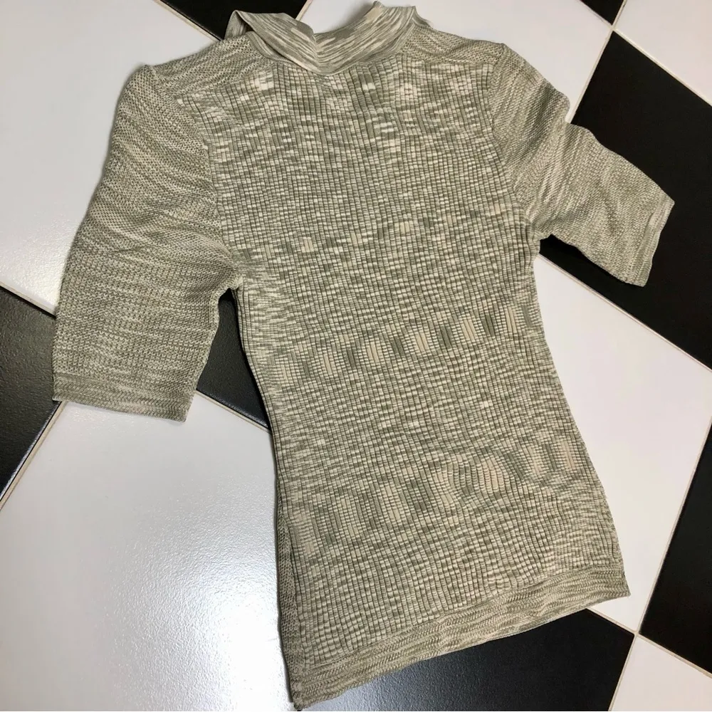 Holzweiler Knit Polo Collar Top Short Sleeve Green Spacedye Smooth Preppy sz Med - Image 13