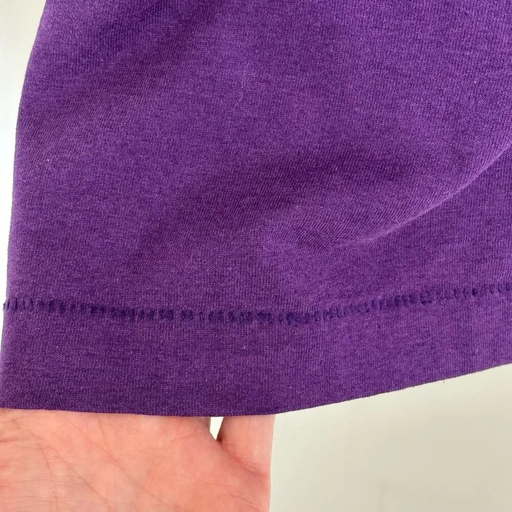 Vintage Single Stitch Arkansas Apple Blossom Purple Floral T-Shirt - Size L - Image 7