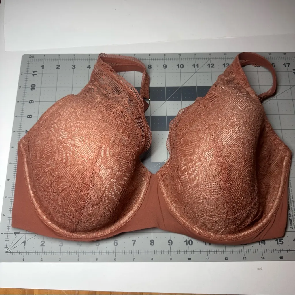 Third Love Bra Size 40E Graphic Lace Plunge Underwire Champagne Sexy Coquette - Image 6