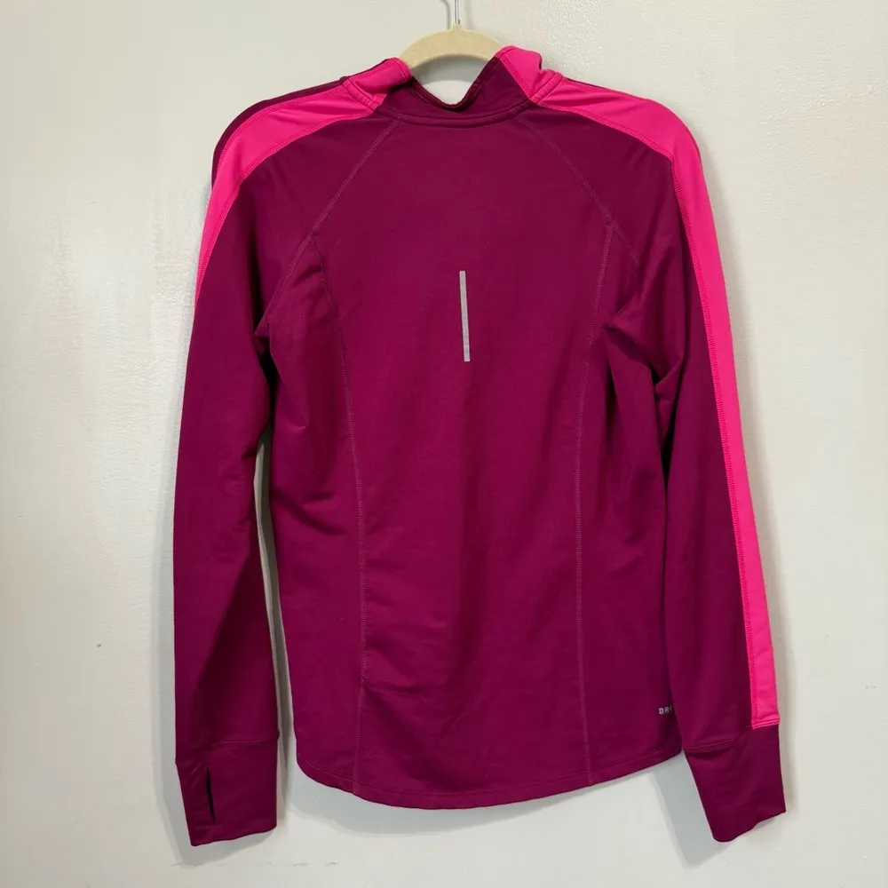 Nike Dri Fit Pink Half Zip Pullover Long Sleeve Size Medium - Image 4