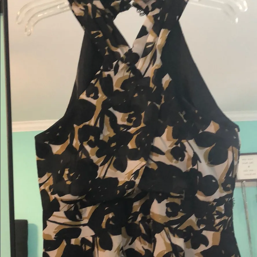 OUTBACK‎ RED Floral Halter Neck Knee Length Dress Women's Black Tan White Size 8 - Image 3