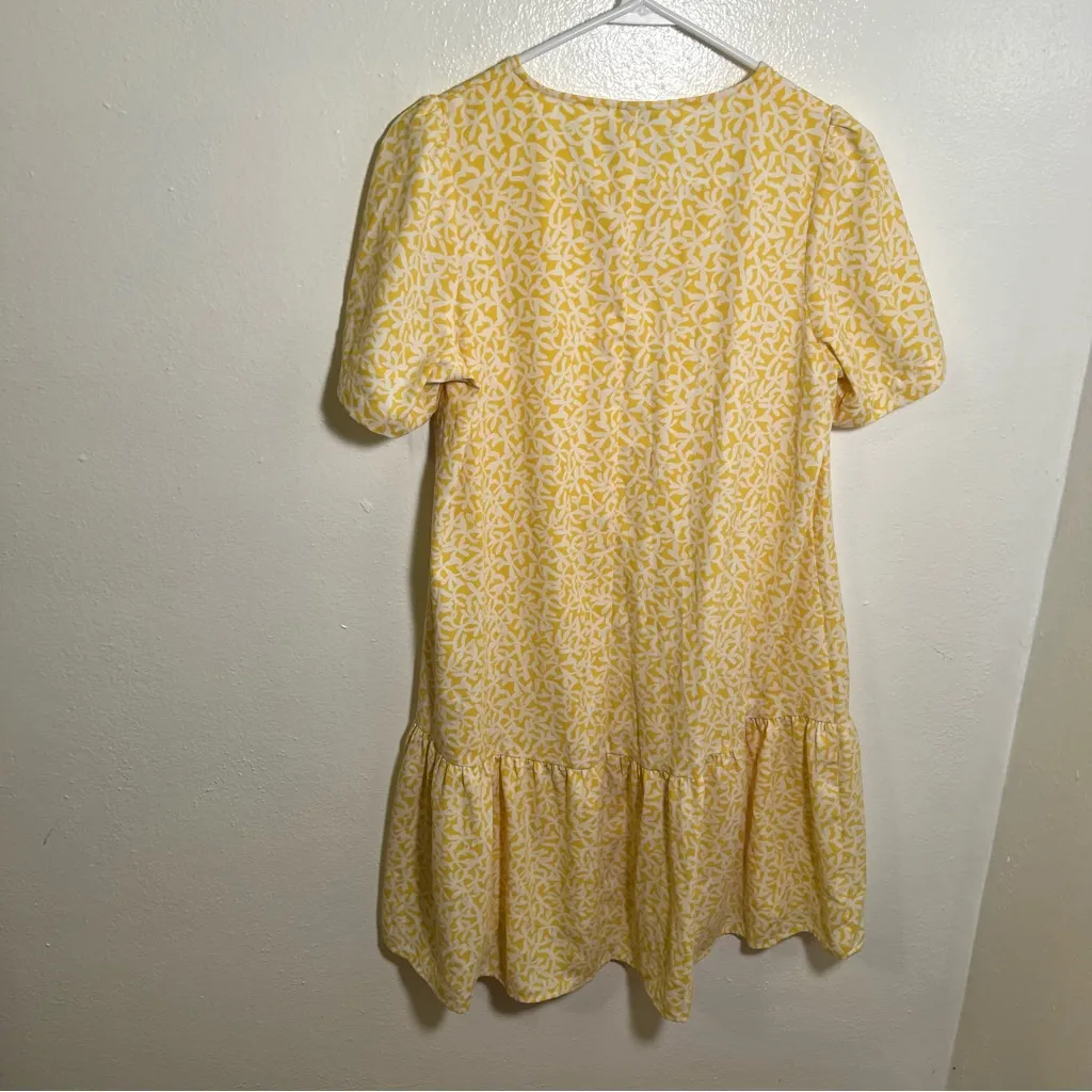 A New Day Ruffle Hem Dress Yellow White Floral XS - Image 6