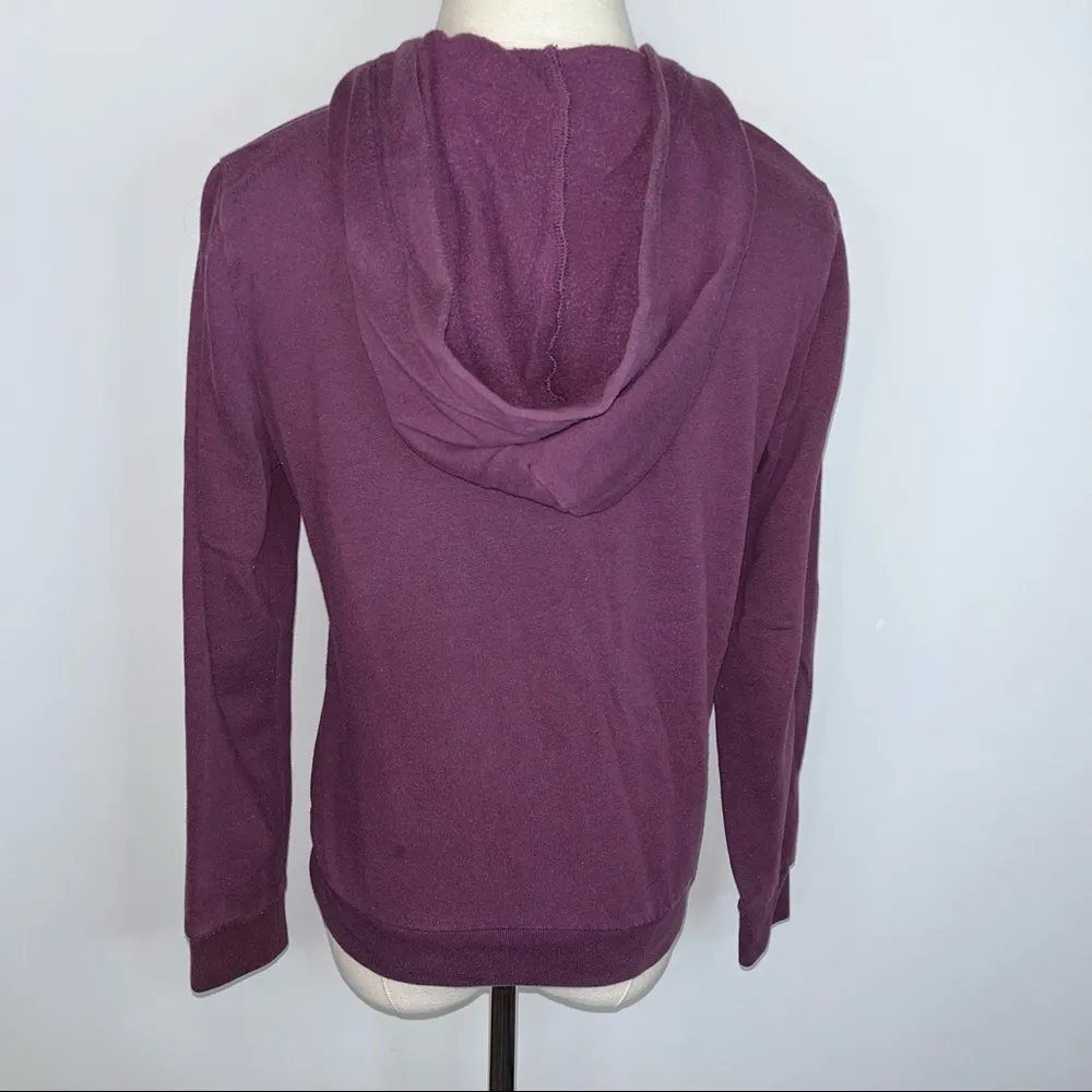 PINK VICTORIA’S SECRET Burgundy Maroon Wine Full Zip Hoodie Hooded Jacket XS - Image 8
