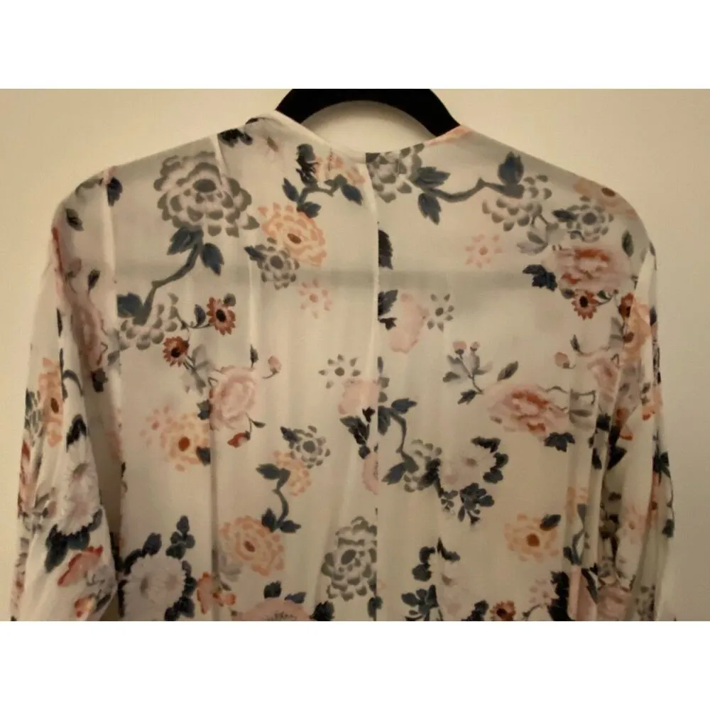 Torrid White Open Floral Kimono Women's Plus Size 00/0 - Image 8