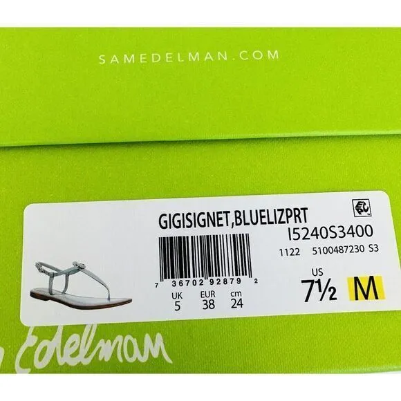 Woman's Sandals Sam Edelman Gigi Signet Tide Blue‎ Size 7.5M NWB Light Weight - Image 11