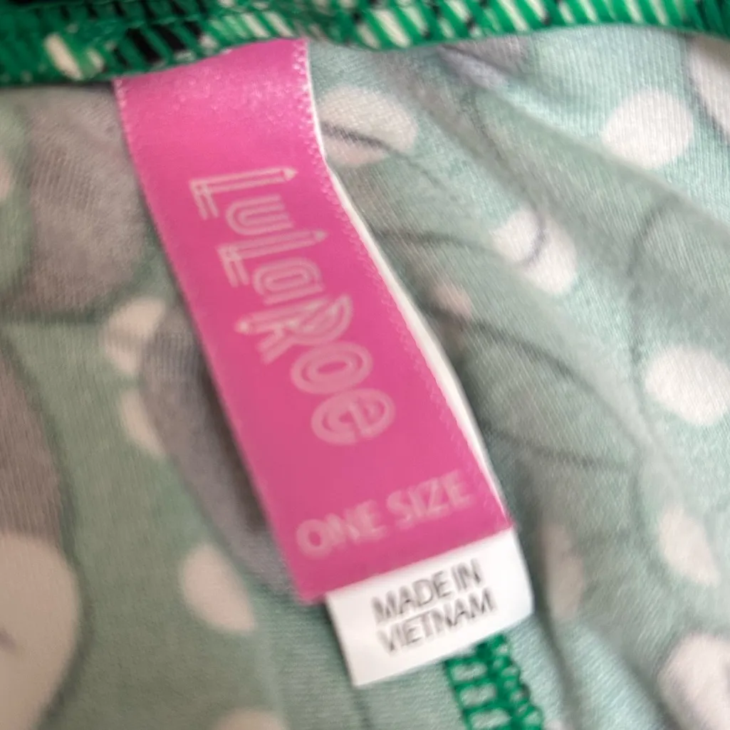 LuLaRoe Disney Leggings One Size Green Minnie Mouse Walt Disney World NEW - Image 3