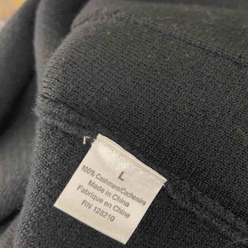 ELIZABETH MCKAY black cashmere cardigan sweater blazer work career L Size L - Image 7