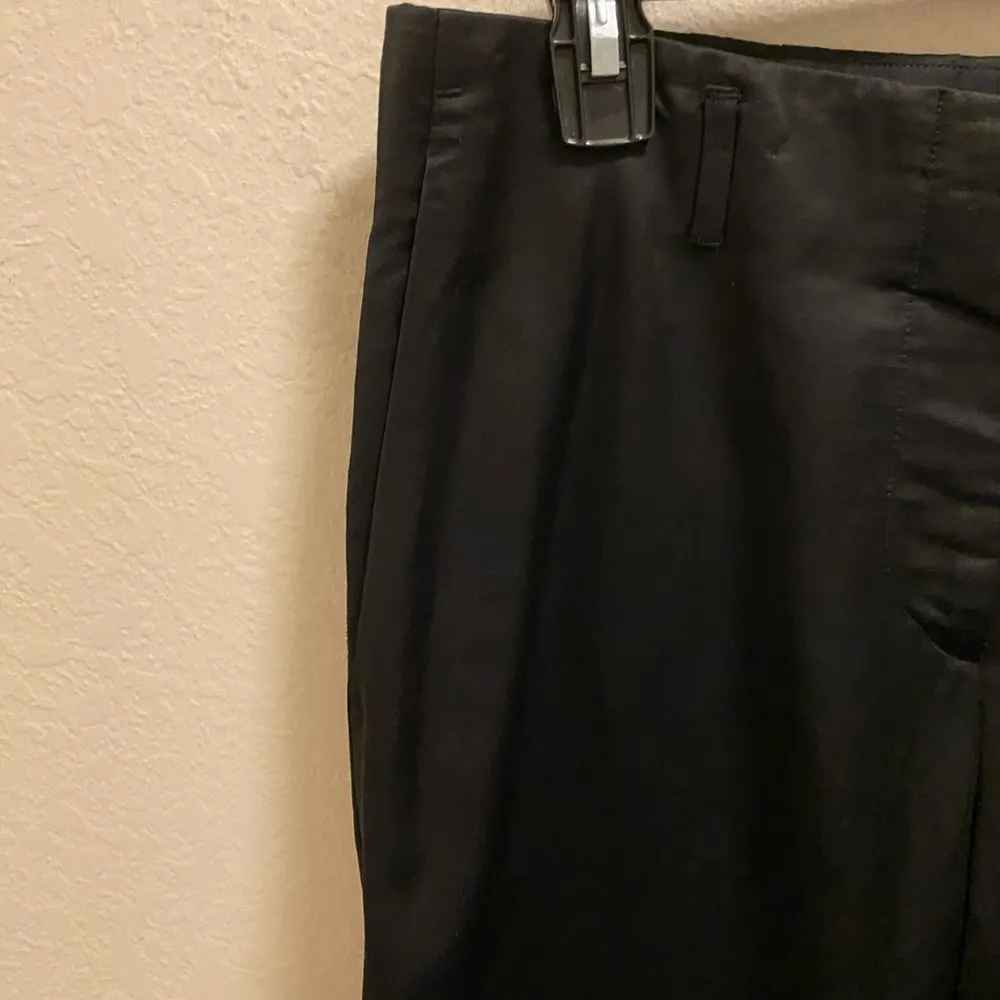 Dries Van Noten Black Satin Linen Blend Dress Pants Size 38 (S) - Image 7