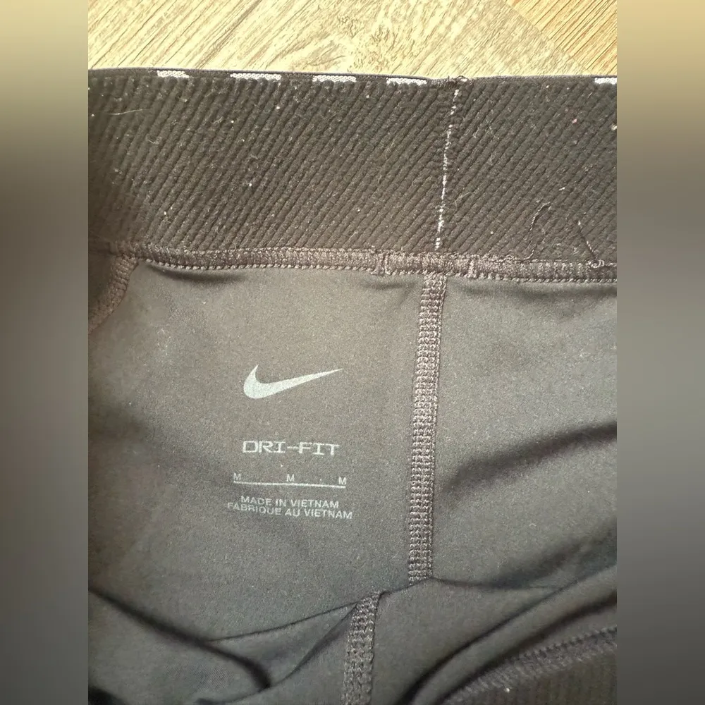 Nike Pro Spandex Shorts Dri Fit Biker Short Black White Workout Athletic Size S - Image 4