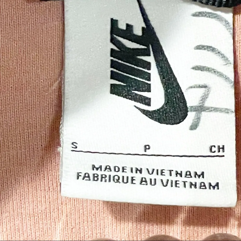 Nike Lab Essential Size Small Pink Velour Cropped Full Zip Hooded Jacket - Image 5