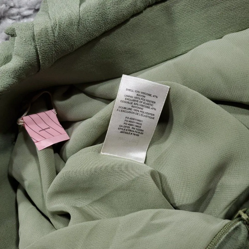 READ Aritzia Wilfred Pursuit Faux Wrap Midi Skirt Green Tulip Hem Size Small - Image 6