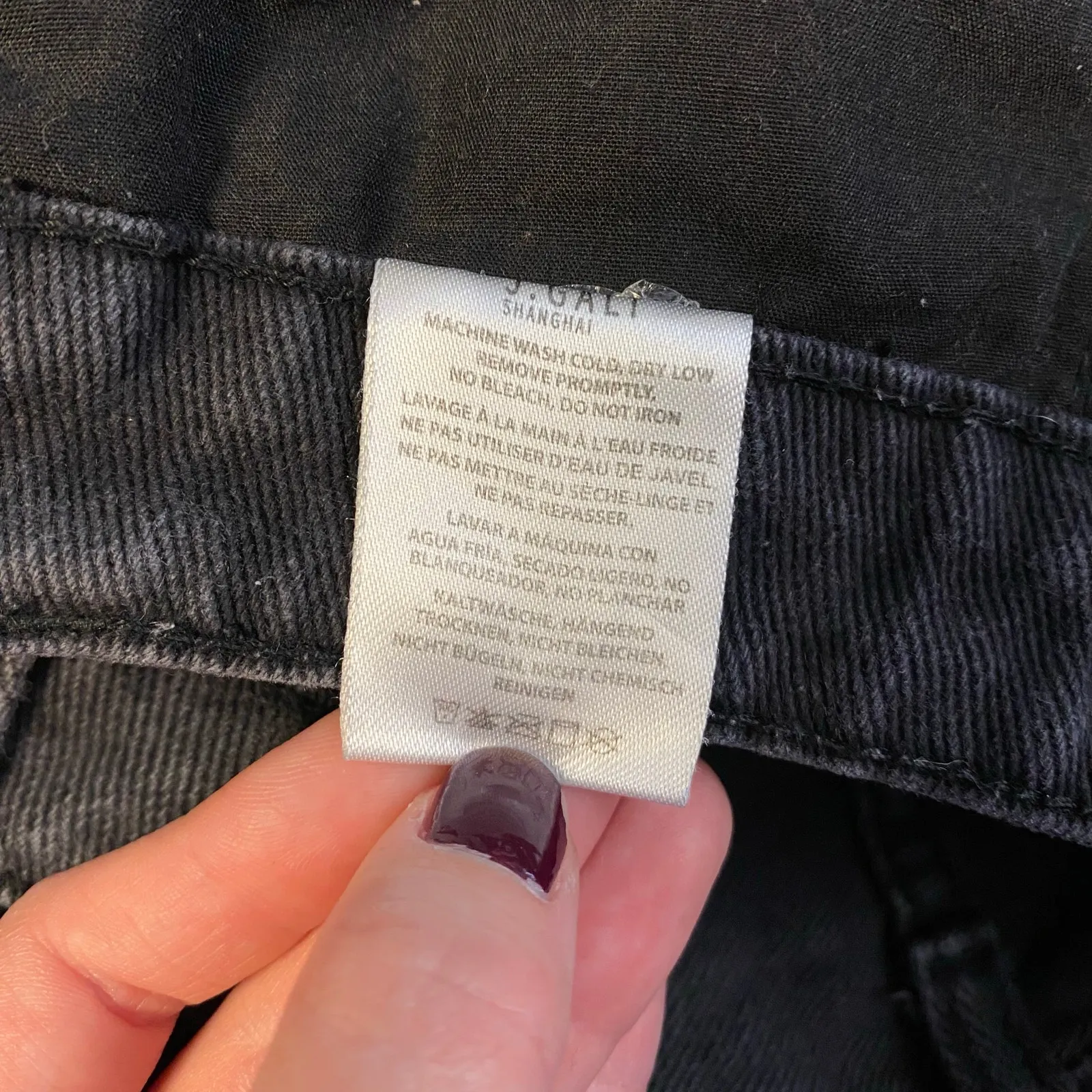 Brandy Melville Denim Button Fly Mini Skirt Womens Size‎ XS Black Streetwear - Image 6