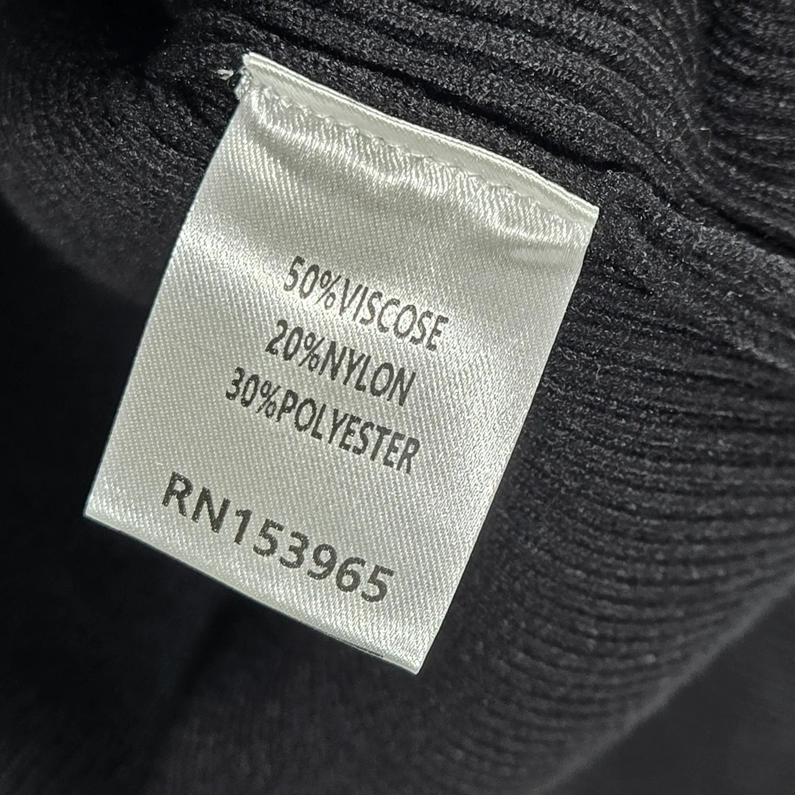 AREA STARS‎ Black Ribbed Knit Square Neck Long Sleeve Sweater Dress XS - Image 4