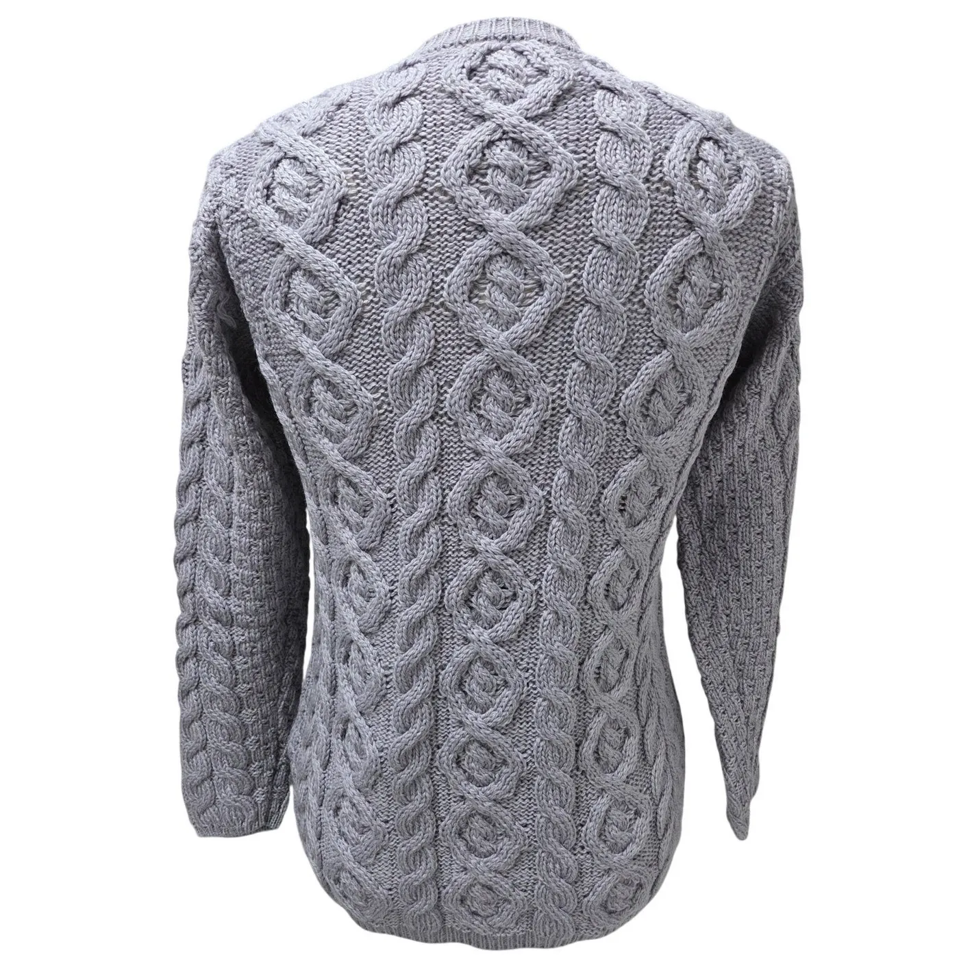 Kilronan Knitwear Ireland Merino Wool Cable Knit Cardigan Lavender Gray XL NWT - Image 4