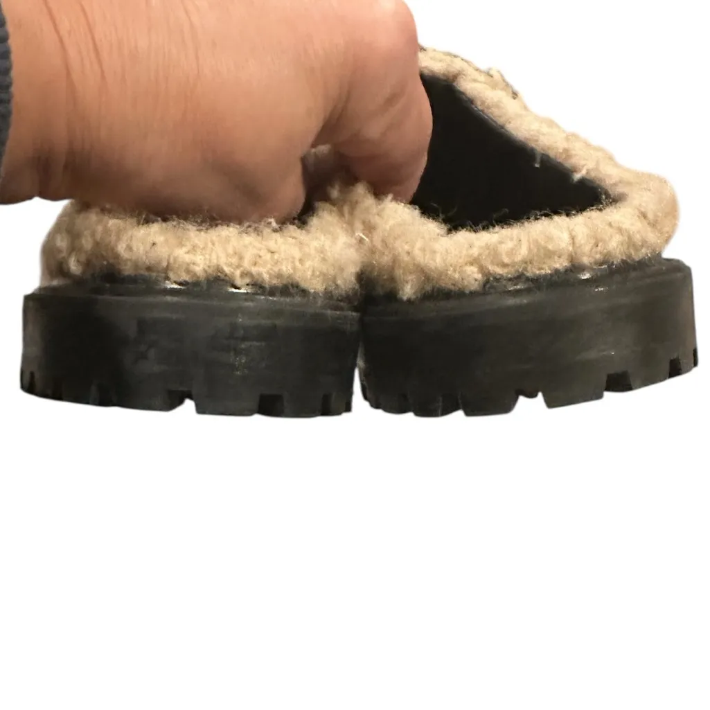 STAUD Astro Mule Clog Lug Sole Quilted Sherpa Shearling Slip On in Doe 9 - Image 6