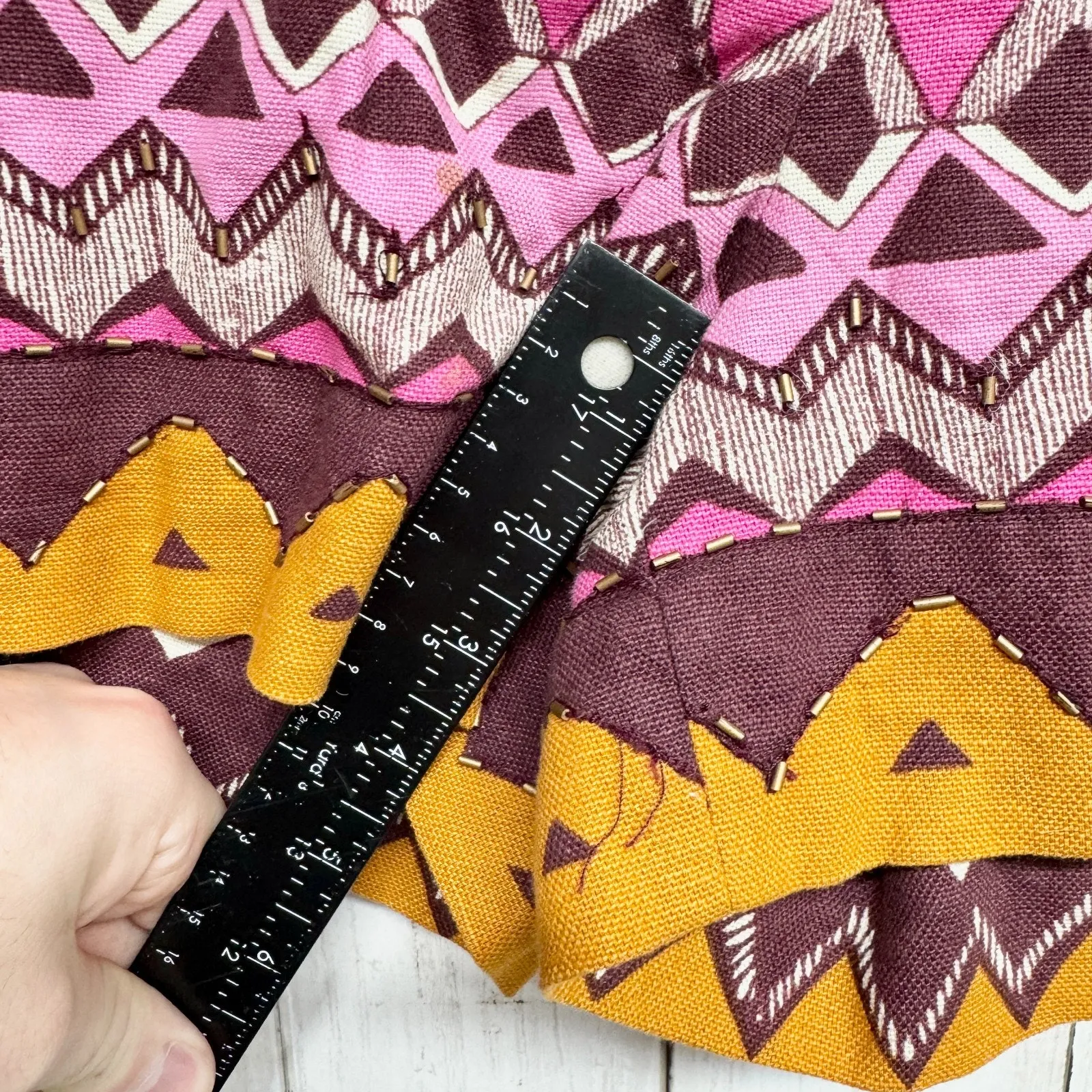 Loft Shorts Women Size 6 Multicolor Aztec Bead Detail Zip Fly Short Boho Summer - Image 4