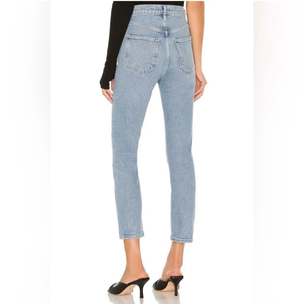 AGOLDE Riley High Rise Crop Straight Jeans in Shiver Size 25 - Image 4