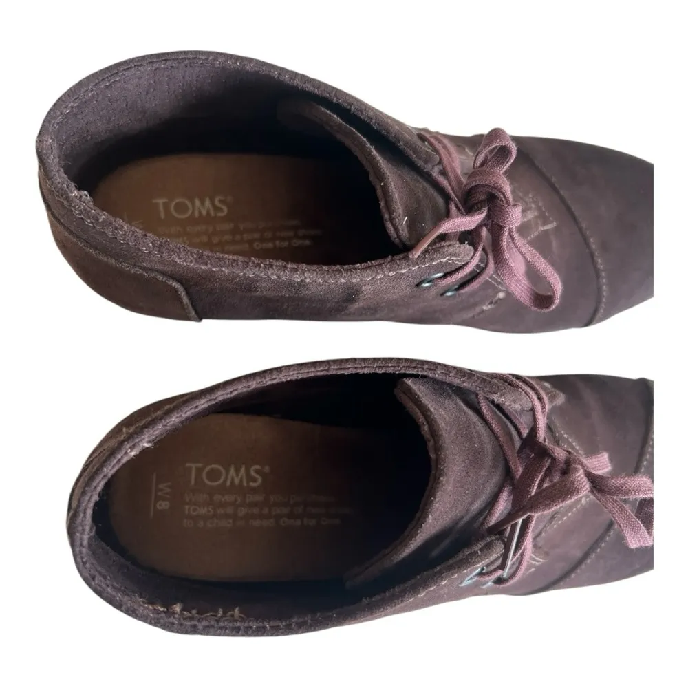 Toms Brown Suede Wedge Ankle Booties - Image 5