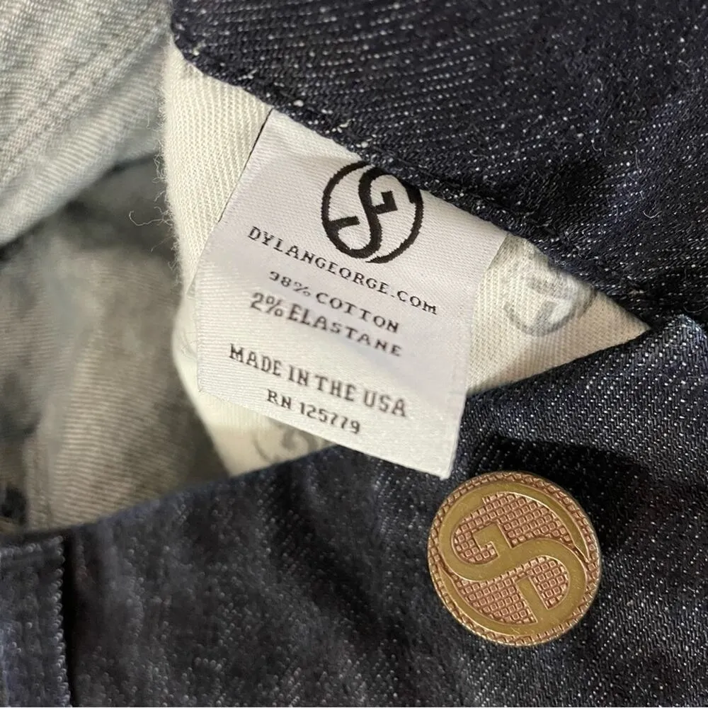 Dylan George Dark Wash Low Mid rise slim straight leg denim jeans womens 29 Blue - Image 10