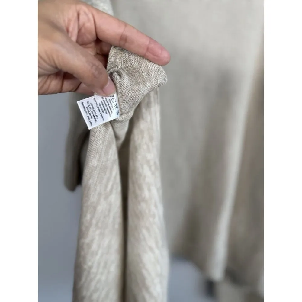 Marla Wynne Tan Boxy Cardigan Poncho Open Front w‎ Pockets Size M/L Linen Blend Size L - Image 16