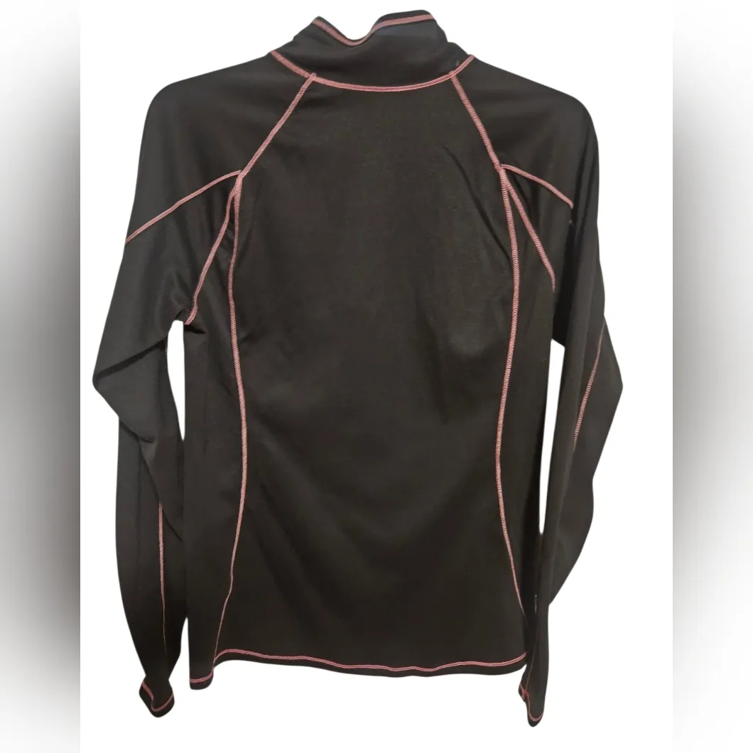 L.L. Bean Women's 1/4 Zip Light Weight Top Size Small Black - Image 2