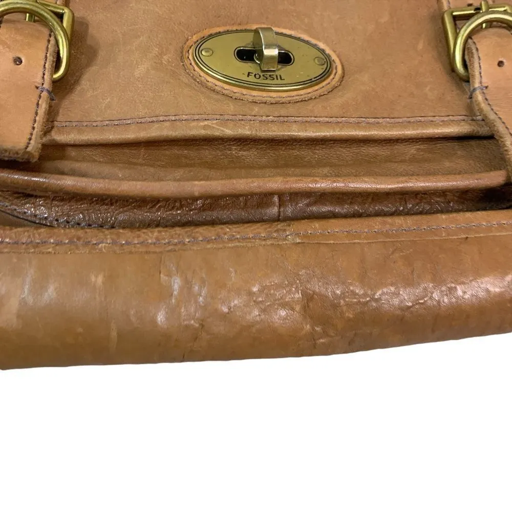 Fossil Vintage Reissue Light Brown Leather Messenger Bag‎ - Image 2
