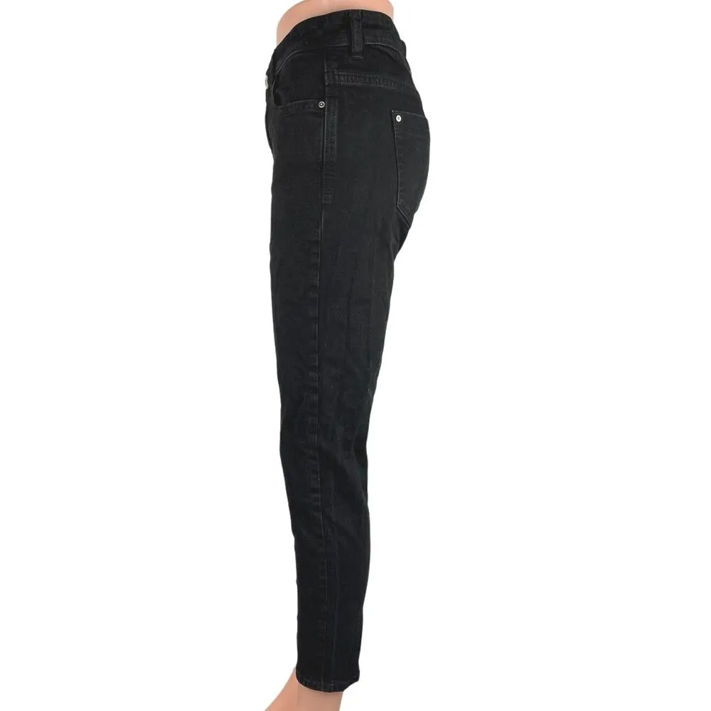 Zara Basic Black Cotton Casual Z1975 Denim High Rise Skinny Jeans Size 8 - Image 2