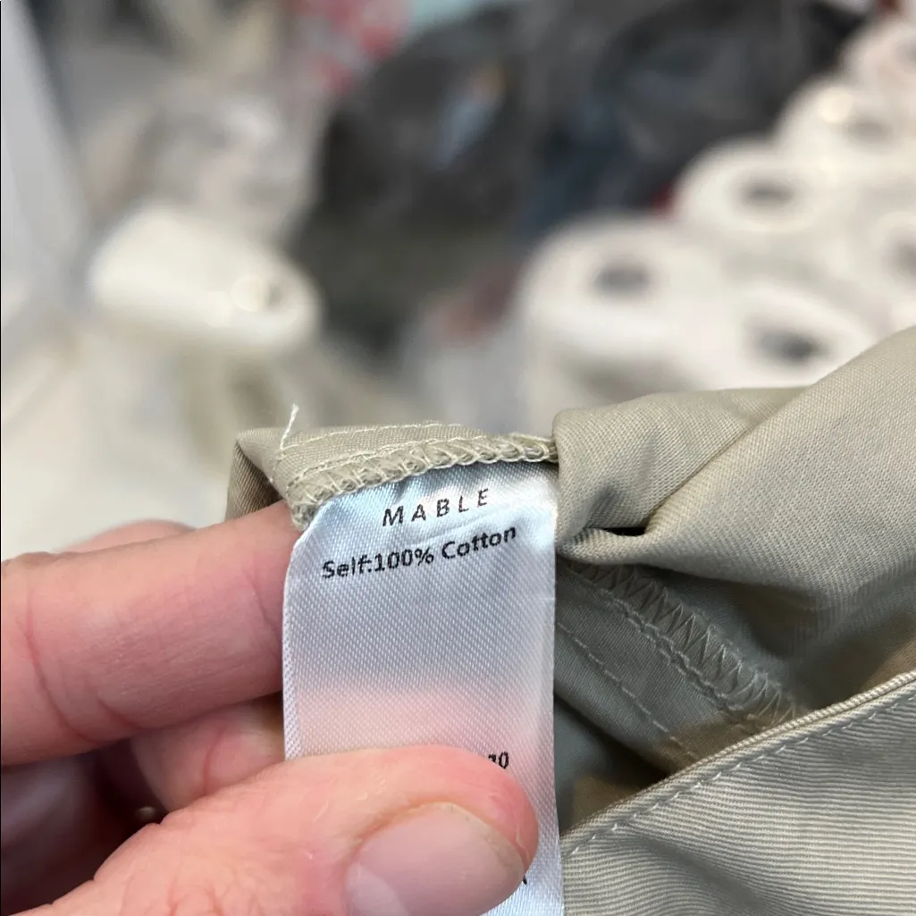 MABLE women’s high waisted Beige flared Cargo Pants size medium. Tan - Image 14