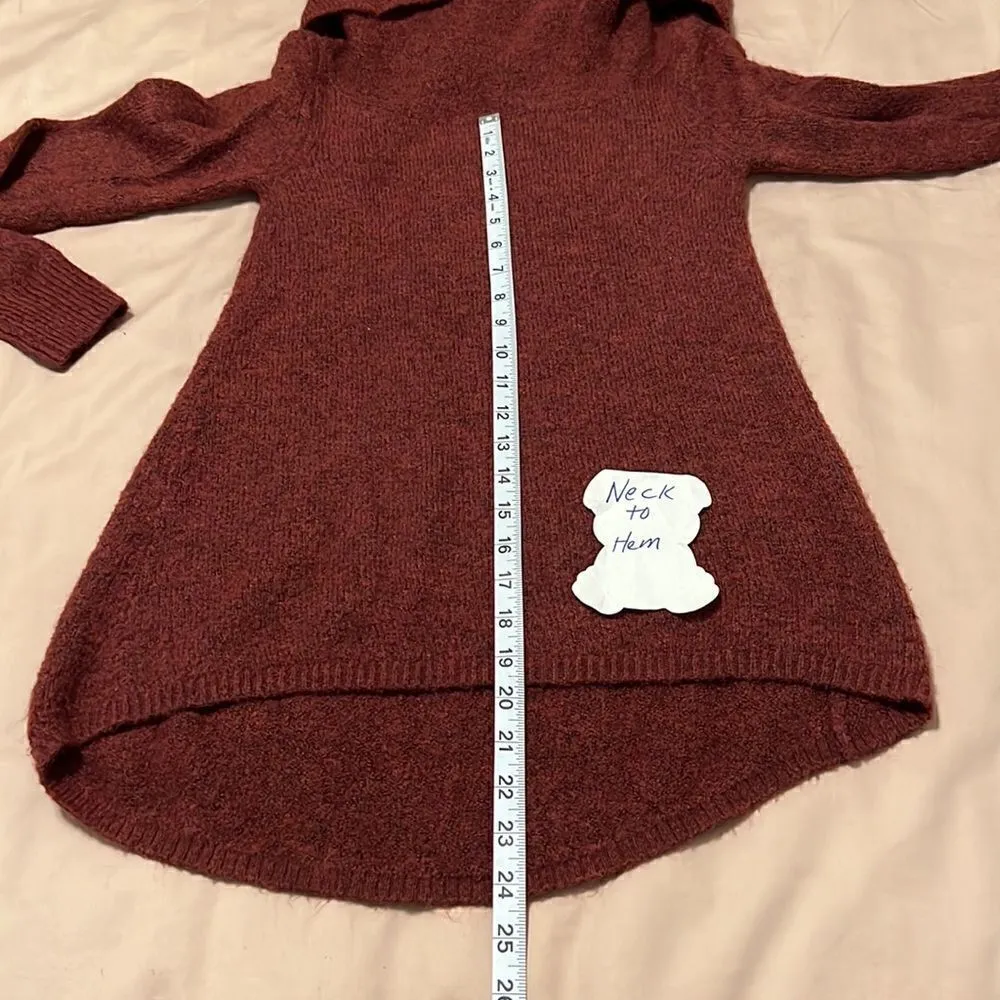 Mossimo szXS/S brownish orangish cowl neck longer in back LS tunic EUC Brown Size XS - Image 8
