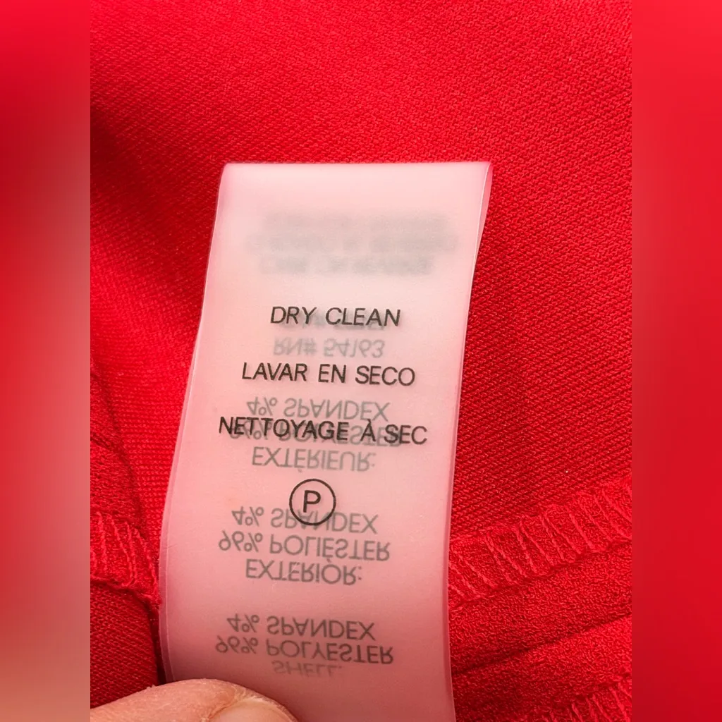 Calvin Klein Side Bow Sleeveless Scuba Knit Sheath Dress in red. Size 10 - Image 14