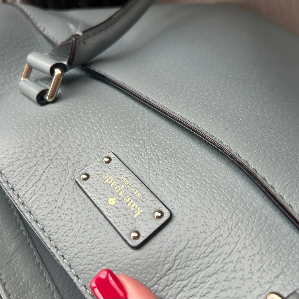 Kate Spade New York Grove Street blue green leather shoulder bag chic HTF - Image 2