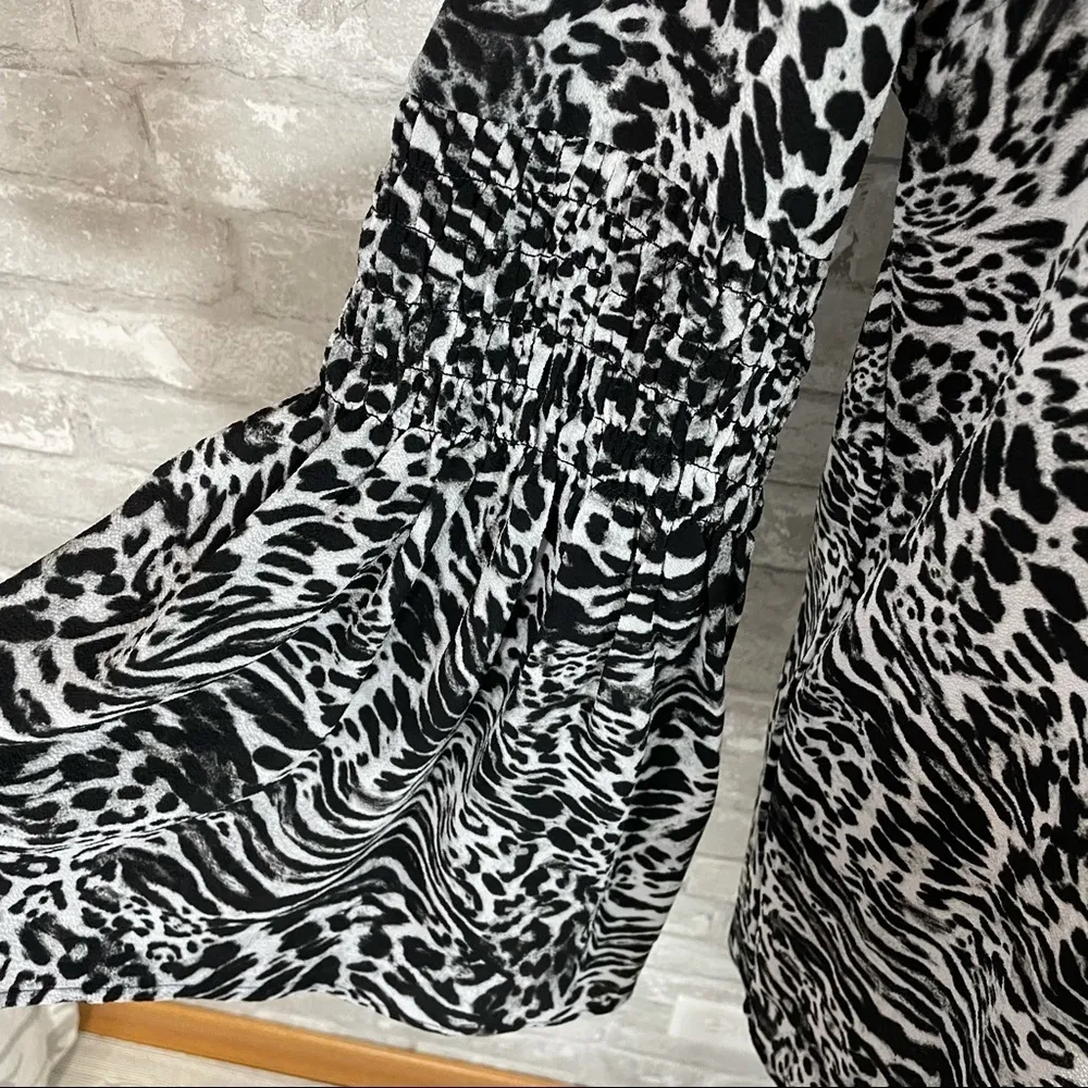 Michael Kors Animal Print Vneck Blouse - Image 2