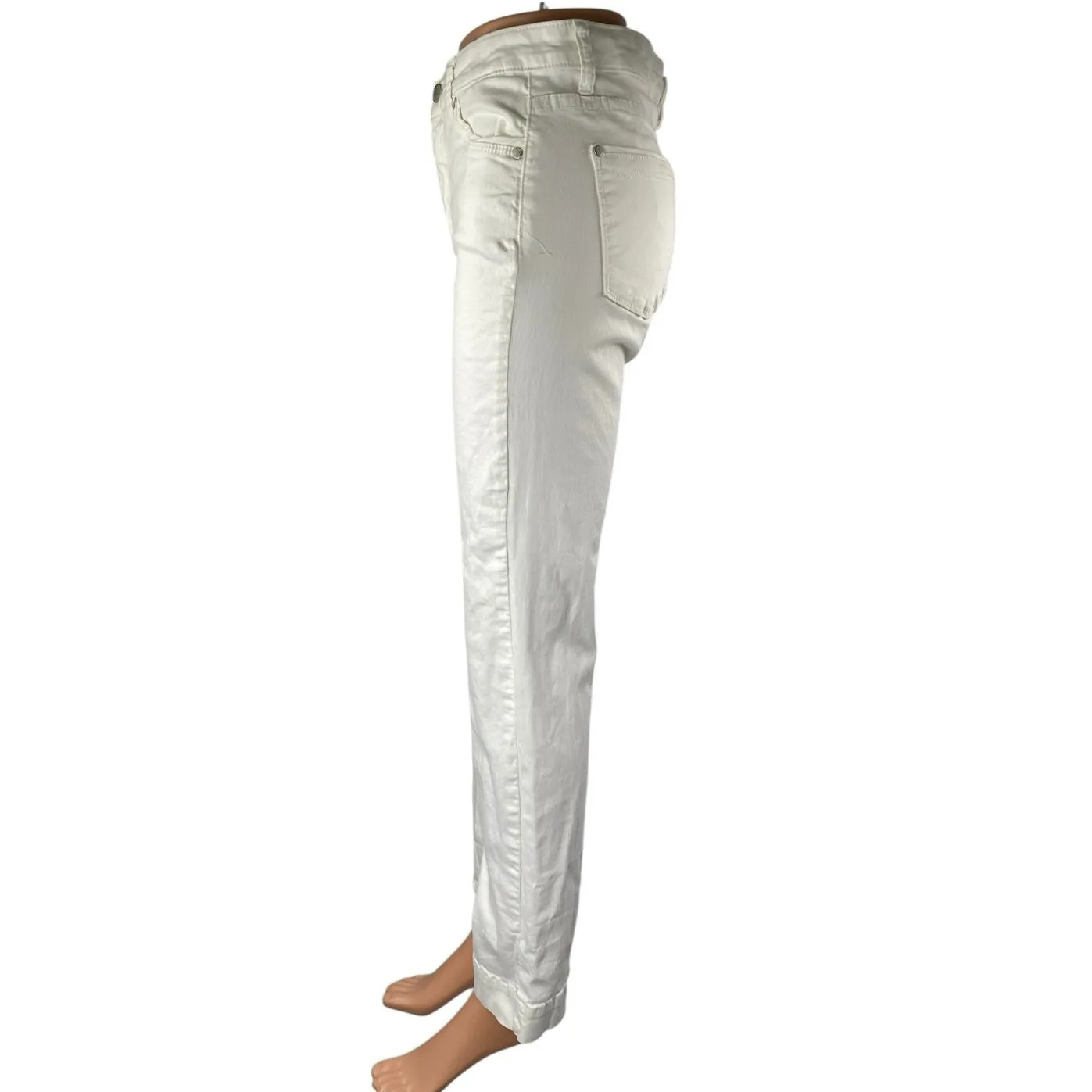 Elle Jeans Curves Women's White High Waisted Bootcut Flared Pants Denim Jeans 40 Size undefined - Image 2