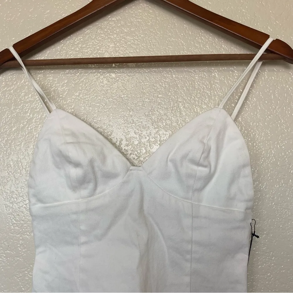 Superdown Rocky Denim Bodysuit in White Size XS NWT - Image 5