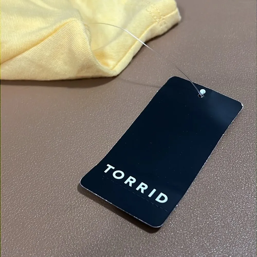 TORRID size 1 (1X) 14/16 yellow summer boxy tee short sleeve relaxed fit new - Image 8