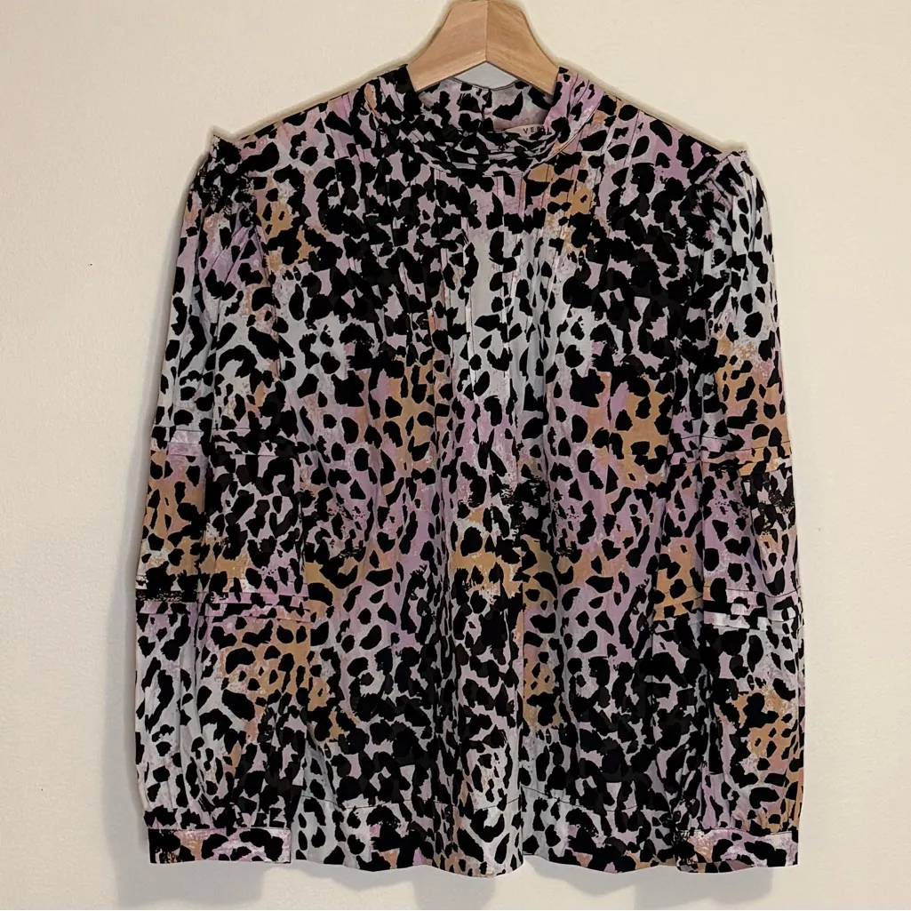 Veronica Beard Lety Blouse in Lilac Multi - Image 4