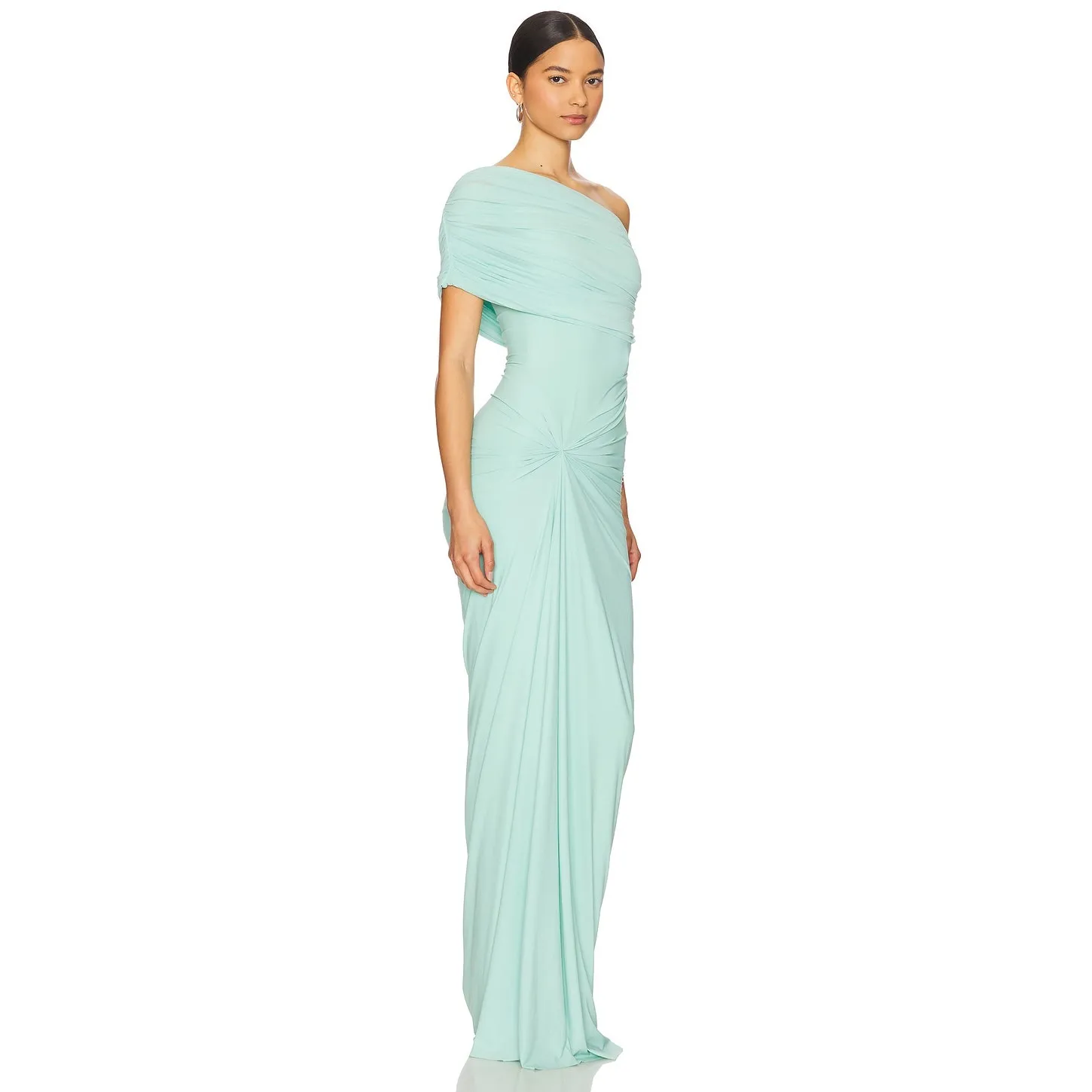 Deme by Gabriella Katya Mint Goddess Draped Ethereal Formal Dress NWOT XS $447 Green - Image 7
