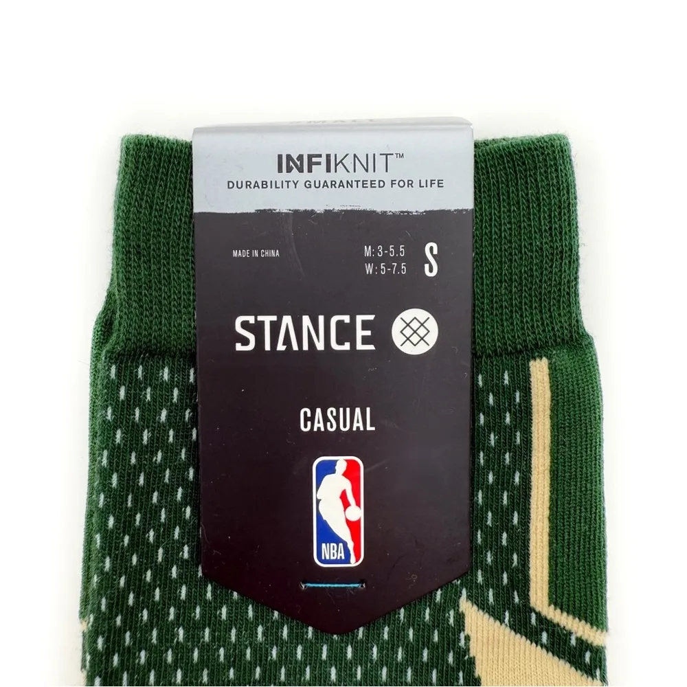 Stance Milwaukee Bucks Shortcut Crew Socks NBA Basketball Small Mens Womens Kids White - Image 2