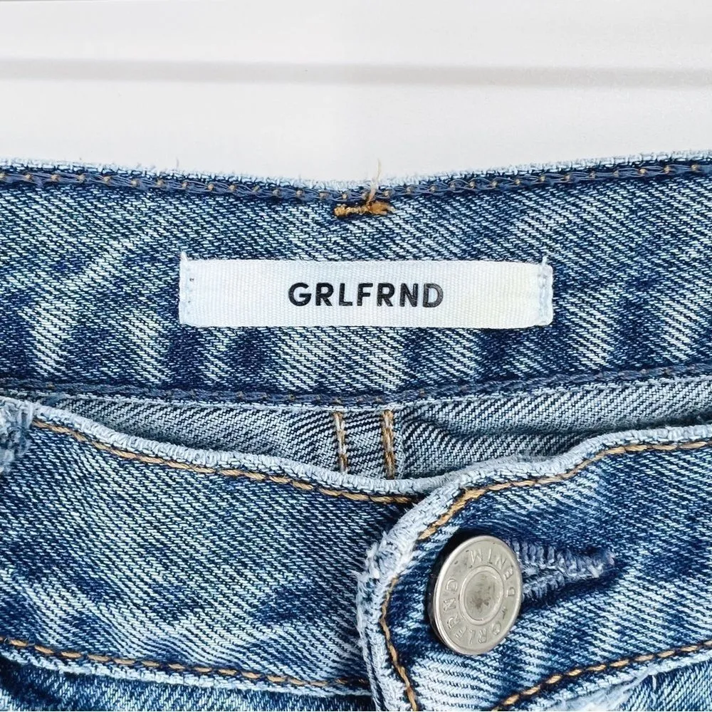 Grlfrnd Karolina High-Rise Distressed Denim Jeans Button Fly Sz 28 - Image 5