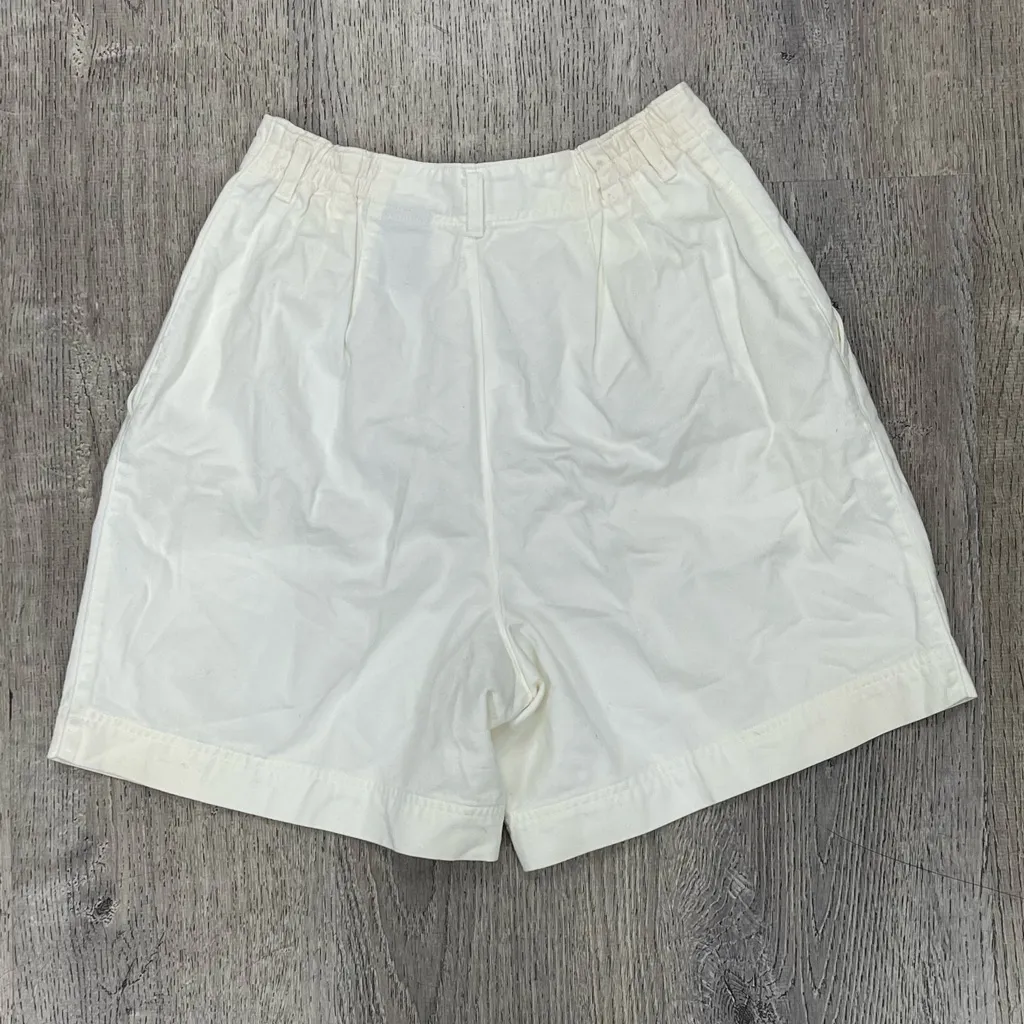 Hunt Club Vintage High Rise Ivory Cotton Trouser Shorts - Image 2