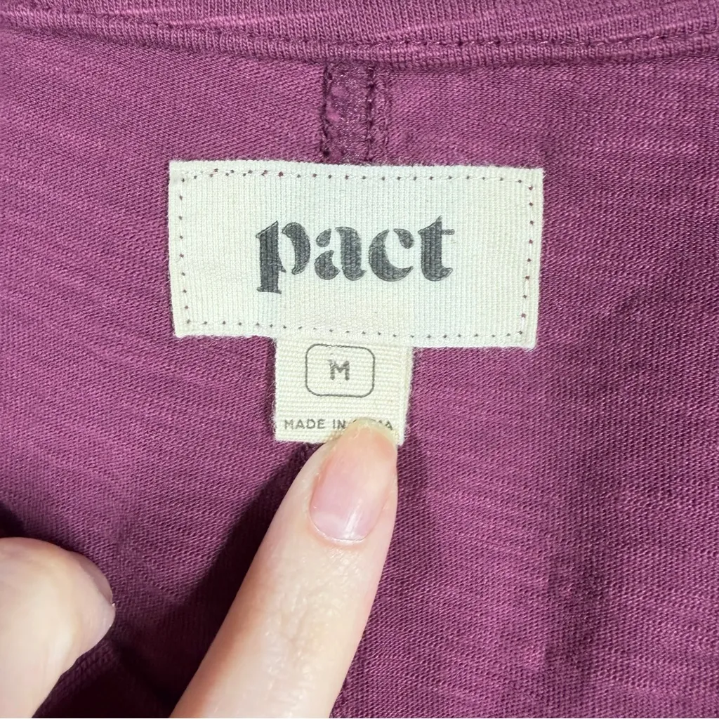 Pact Purple V Neck Organic Cotton Top - Image 2